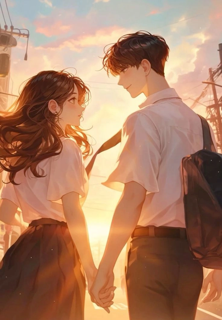 Hình nền anime cặp cùng nắm tay đi khắp thế gian