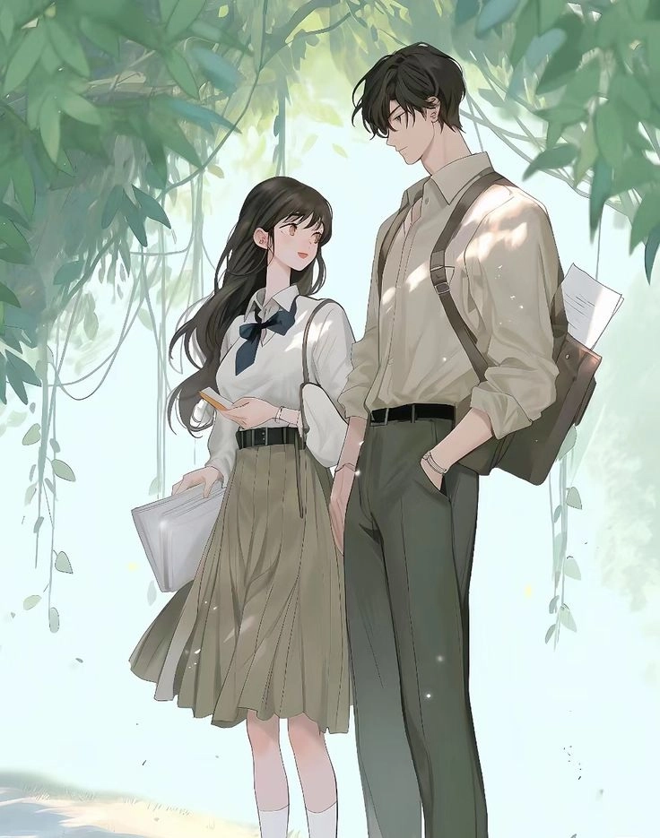 Hình nền anime cặp cute tình yêu tuổi học trò