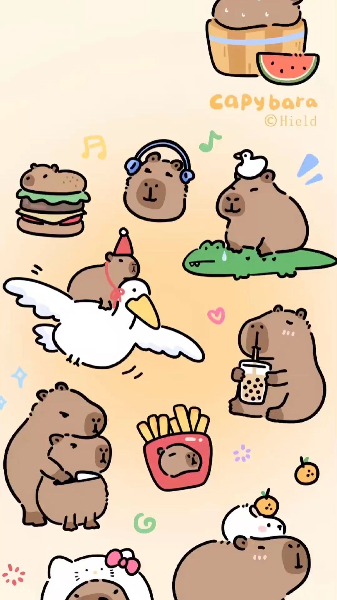 Hình nền Capybara vô tri độc đáo