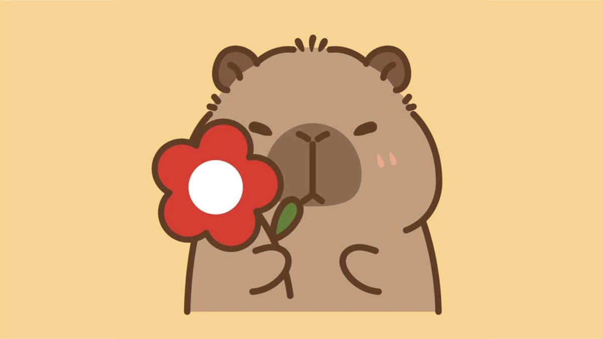 Hình nền máy tính Capybara cute vô tri