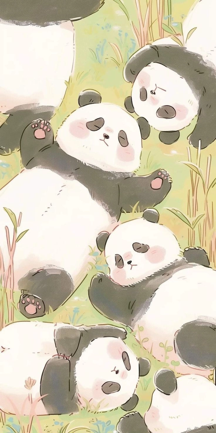 Hình nền điện thoại gấu trúc ngây thơ xinh xắn