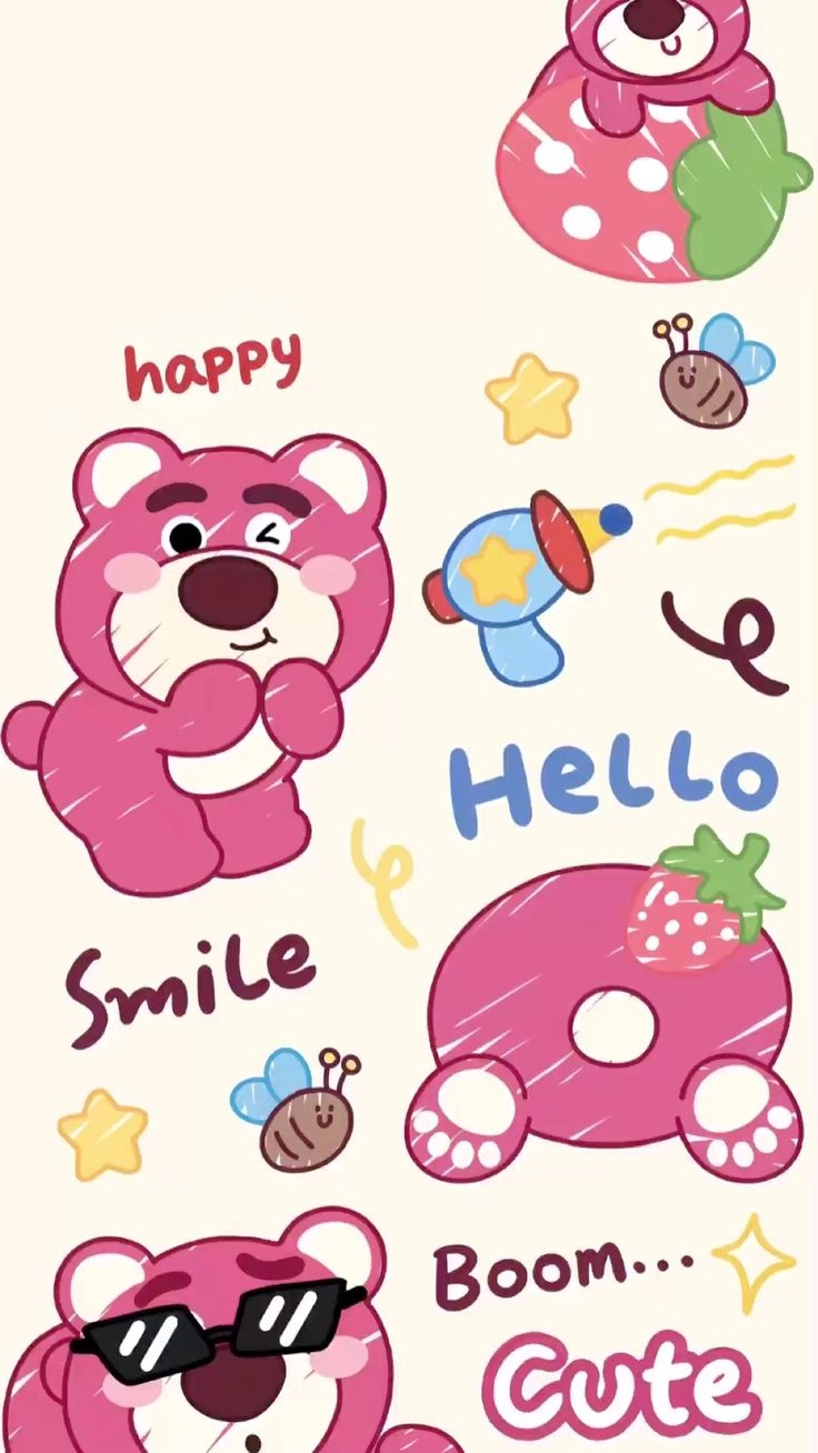 Hình nền gấu Dâu đẹp dễ thương thu hút ánh nhìn