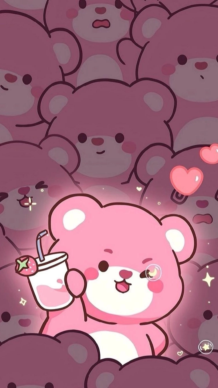 Hình nền hình gấu Dâu đẹp dễ thương siêu cute