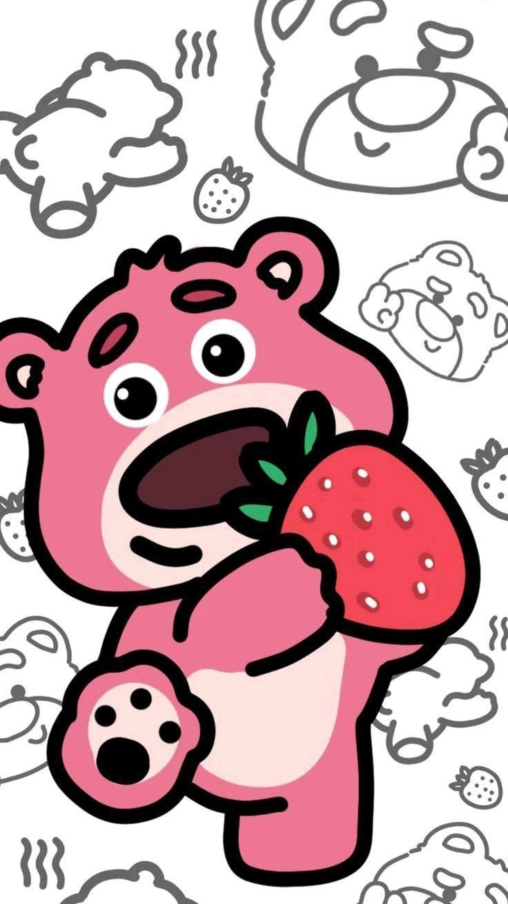 Hình nền điện thoại gấu Dâu phát sáng rực rỡ