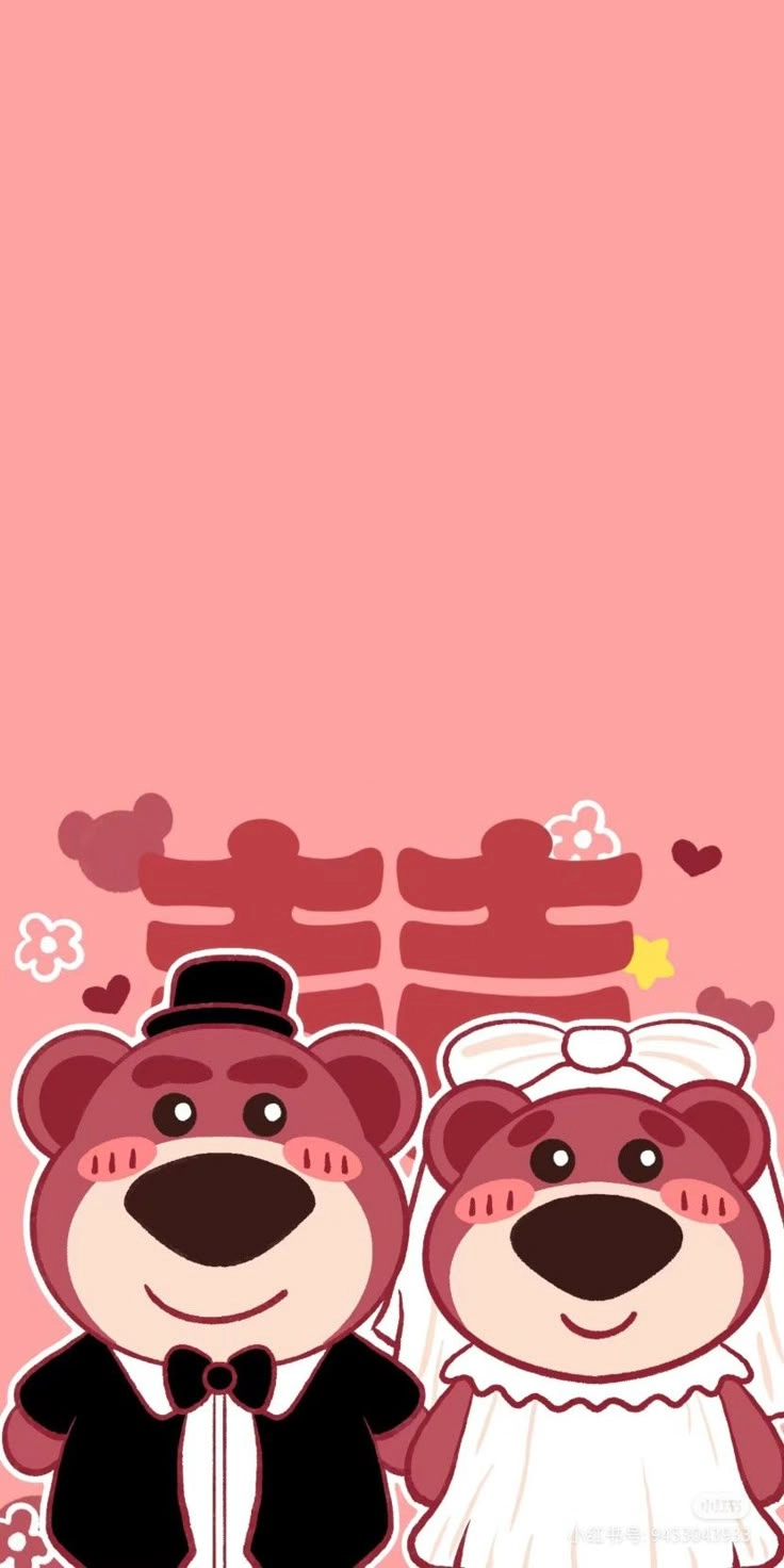 Gấu dâu hình nền nổi bật dễ thương