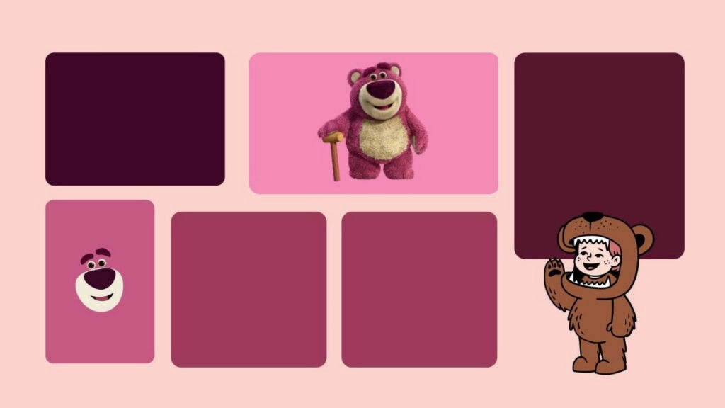 Hình nền gấu Dâu Lotso máy tính cute đáng yêu 4k