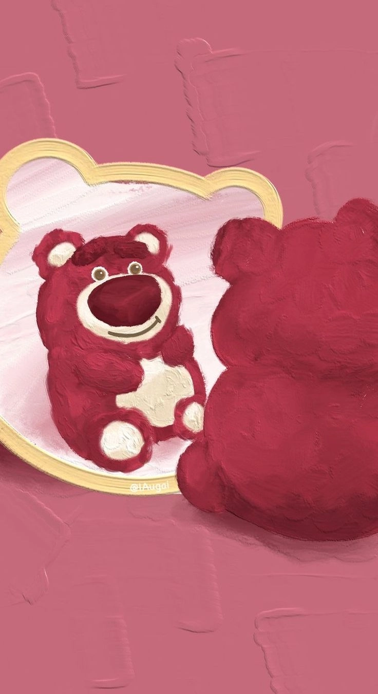 Hình nền gấu cute màu hồng đáng yêu mềm mại