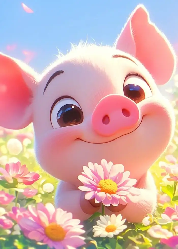 Hình nền heo con dễ thương bắt mắt đáng yêu