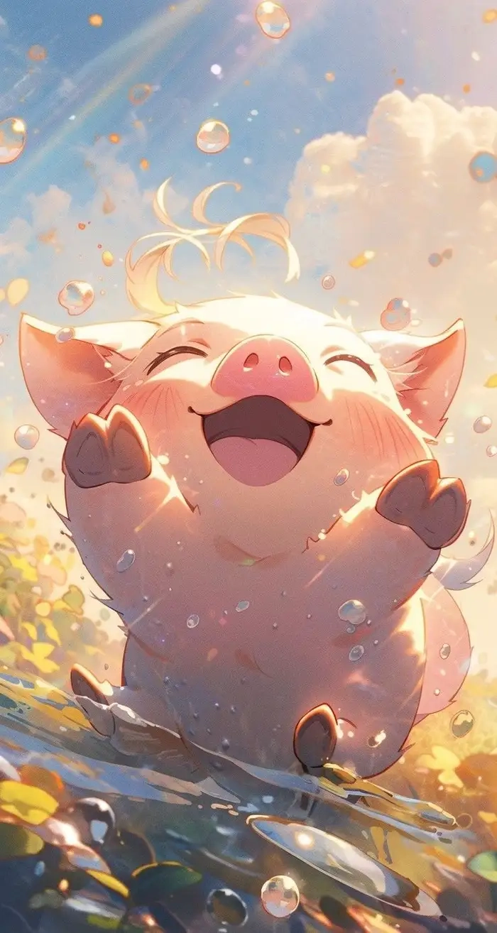 Heo con dễ thương hình nền ngộ nghĩnh sinh động