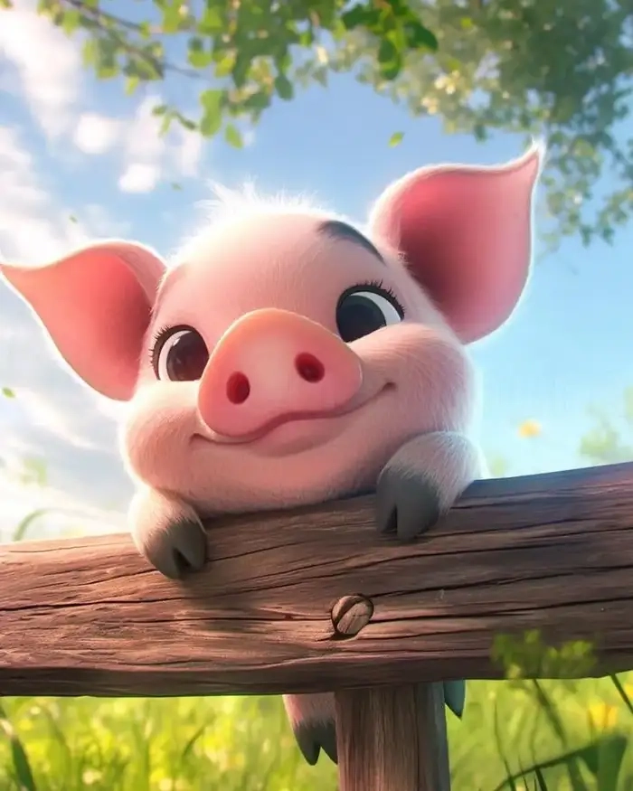 Ảnh heo chibi cute nhẹ nhàng dễ thương ấm áp