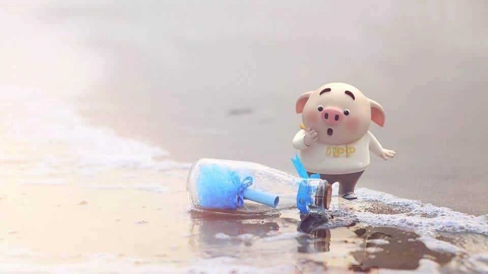 Hình nền heo hồng tươi sáng dễ thương