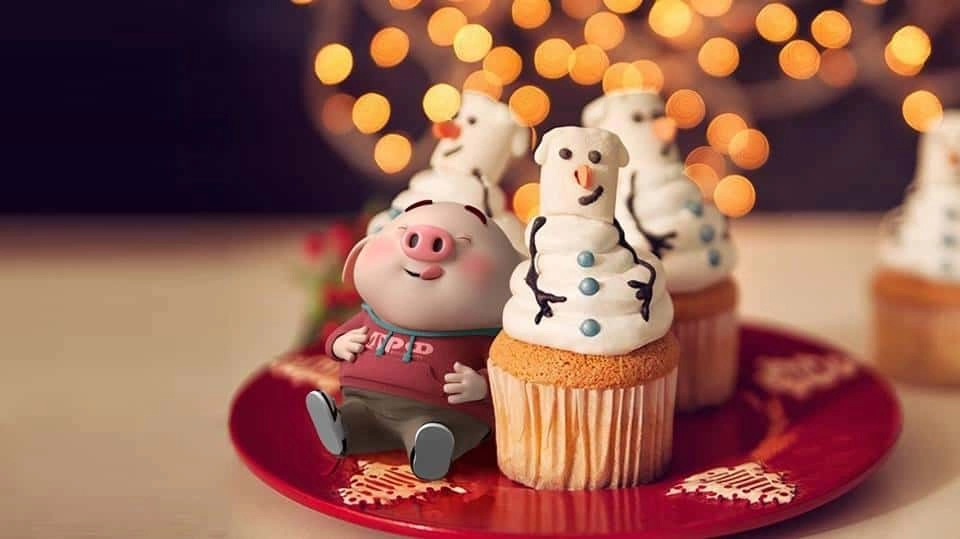 Hình nền con heo màu hồng dịu dàng nổi bật