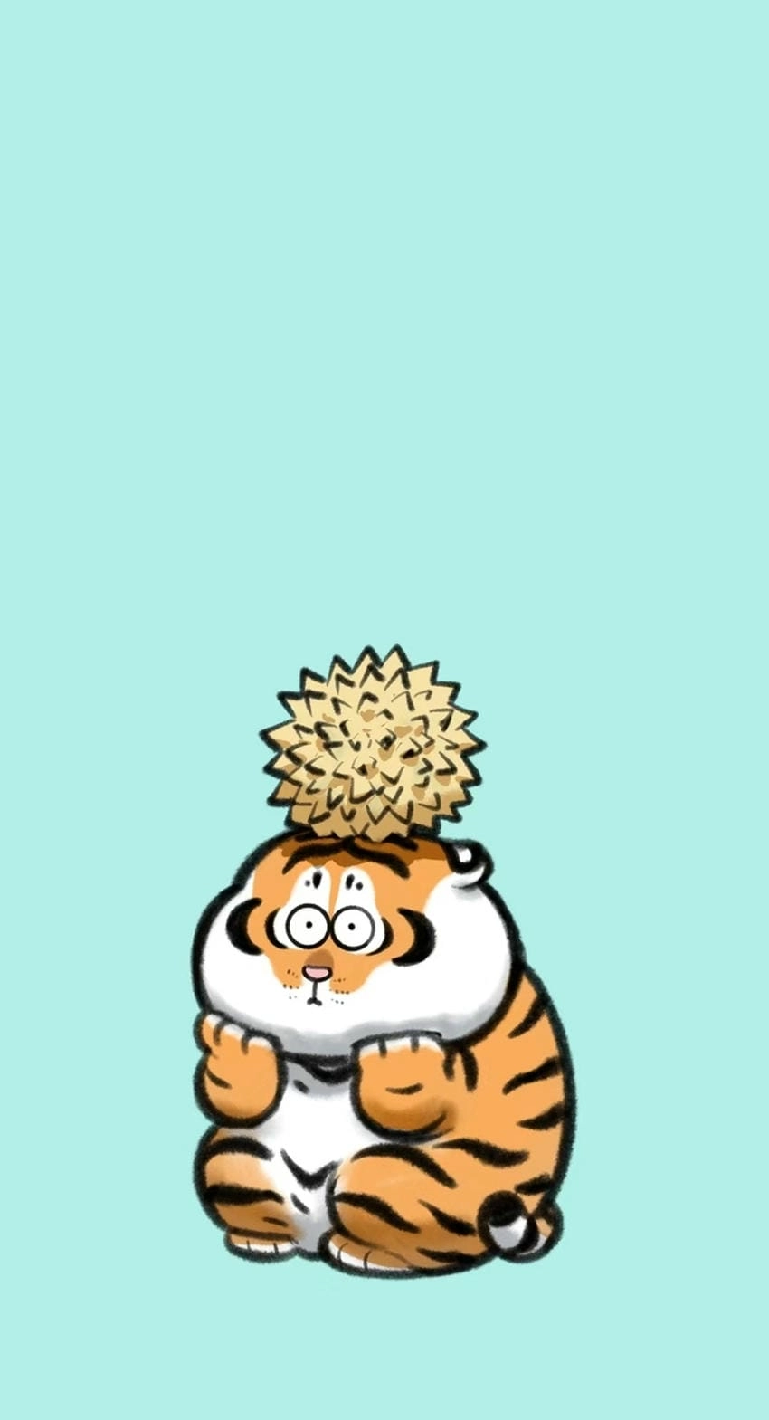 Hình nền hổ cute với ánh mắt ngây thơ đáng yêu