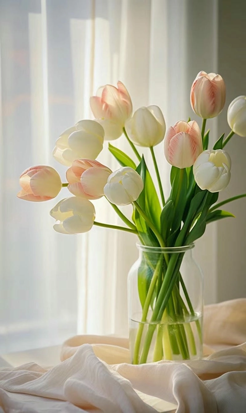 Hình ảnh hoa tulip trắng trong trẻo lạ kỳ