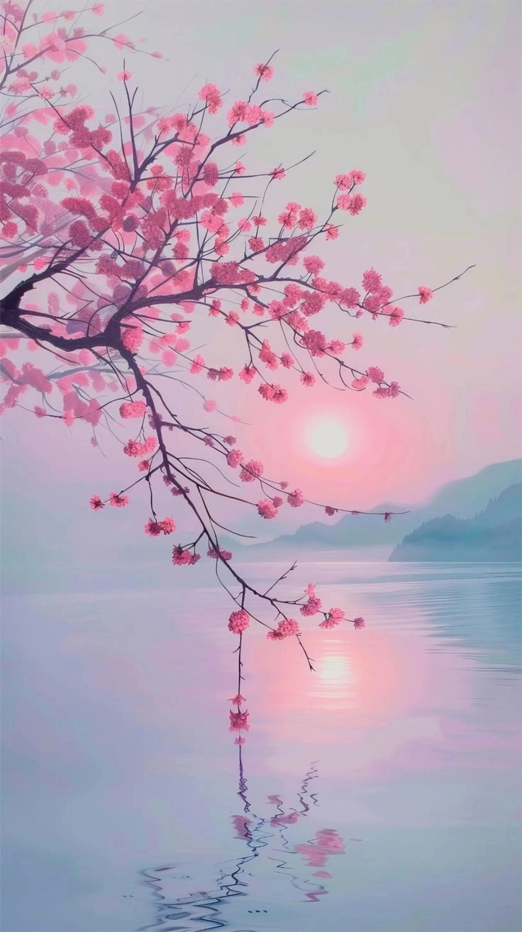 Hình nền điện thoại màu hồng dễ thương ngọt ngào dịu