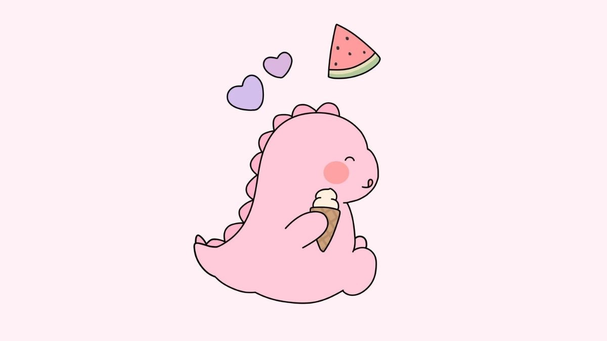 Hình nền máy tính khủng long cute đáng yêu