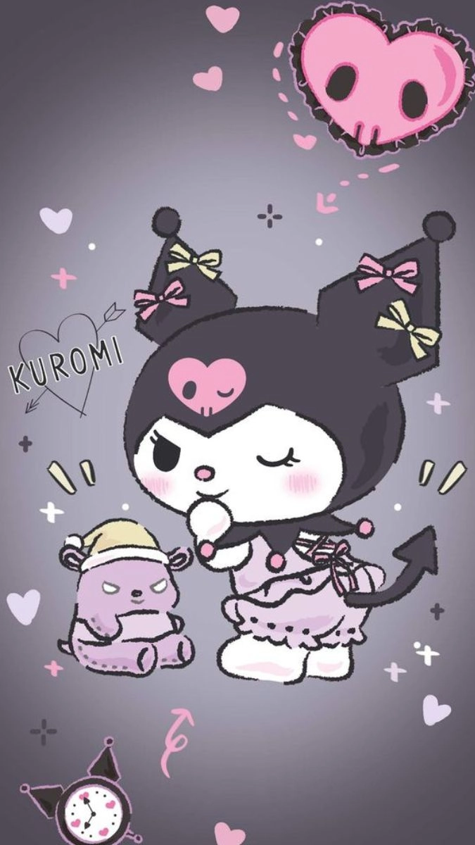 Hình nền Kuromi cute ngộ nghĩnh