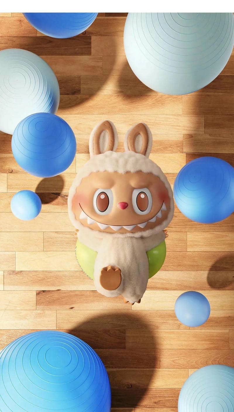 Hình nền Labubu hồng ngọt ngào