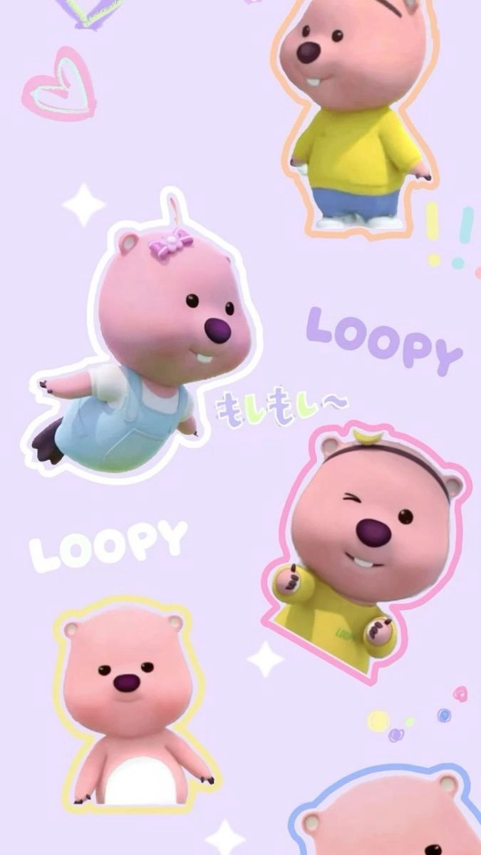 Hình nền điện thoại gấu Loopy ôm trọn sự dễ thương