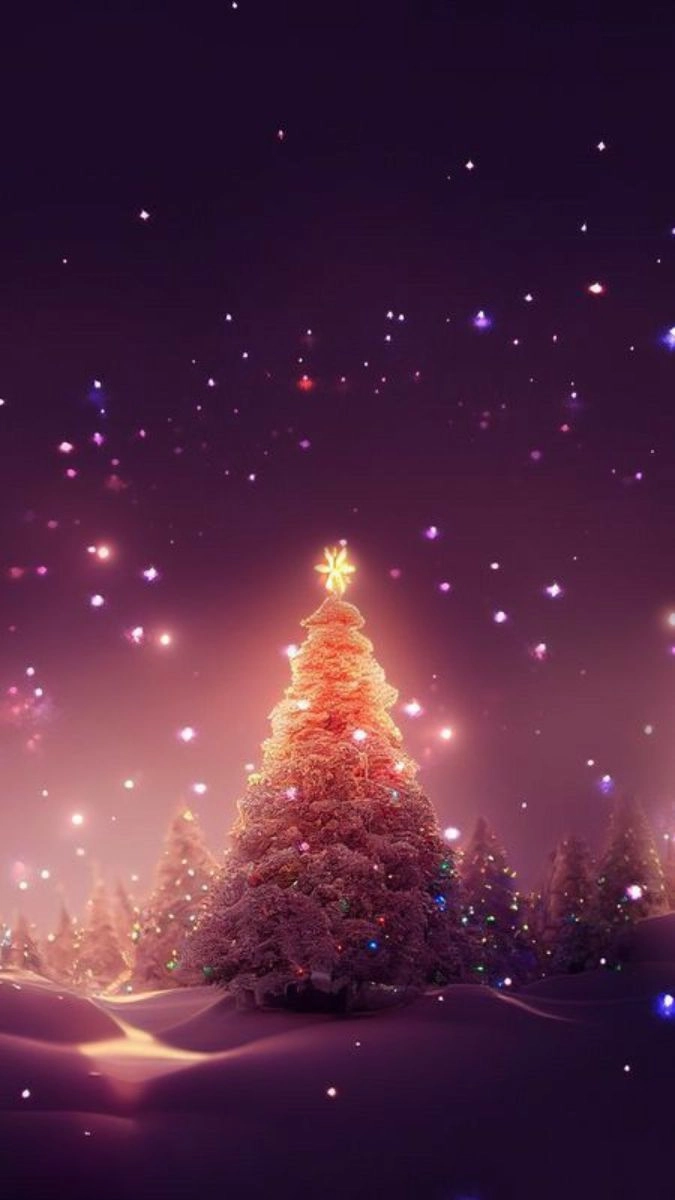 Hình nền cây thông giáng sinh lung linh