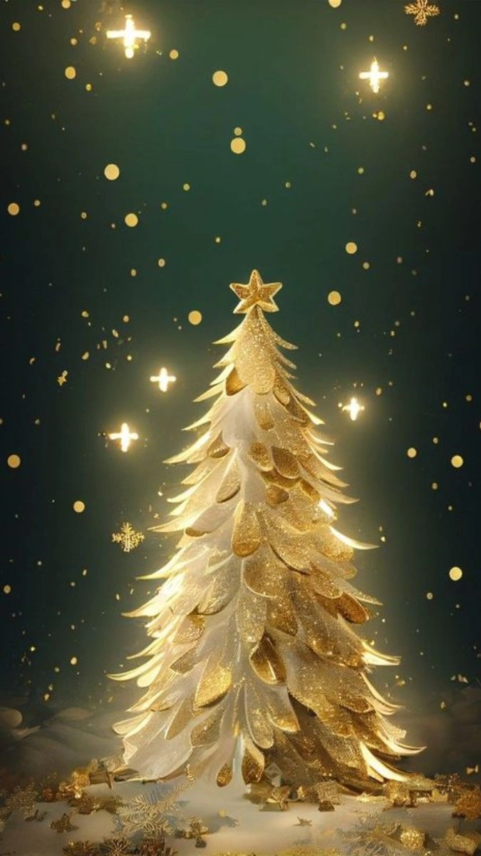 Hình nền cây thông noel rực rỡ sắc màu