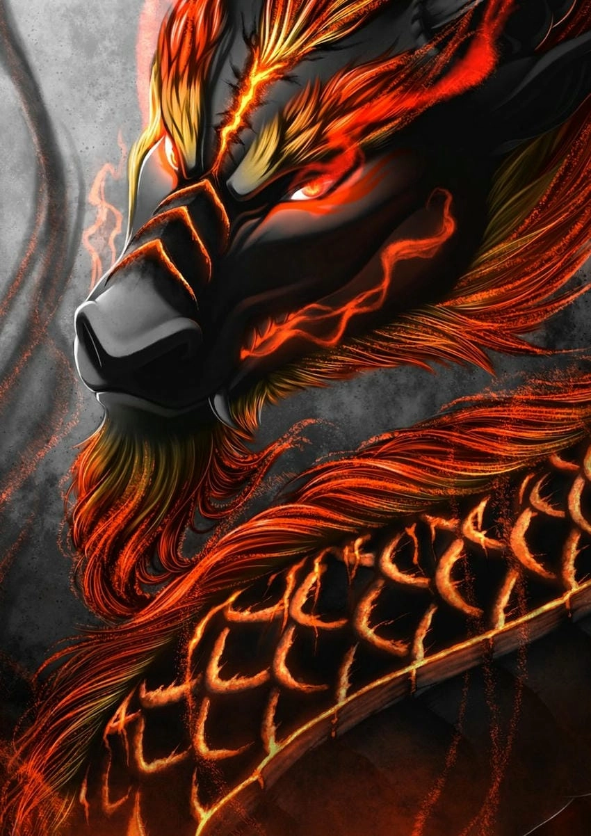 Hình nền rồng lửa 3d bốc cháy rực rỡ