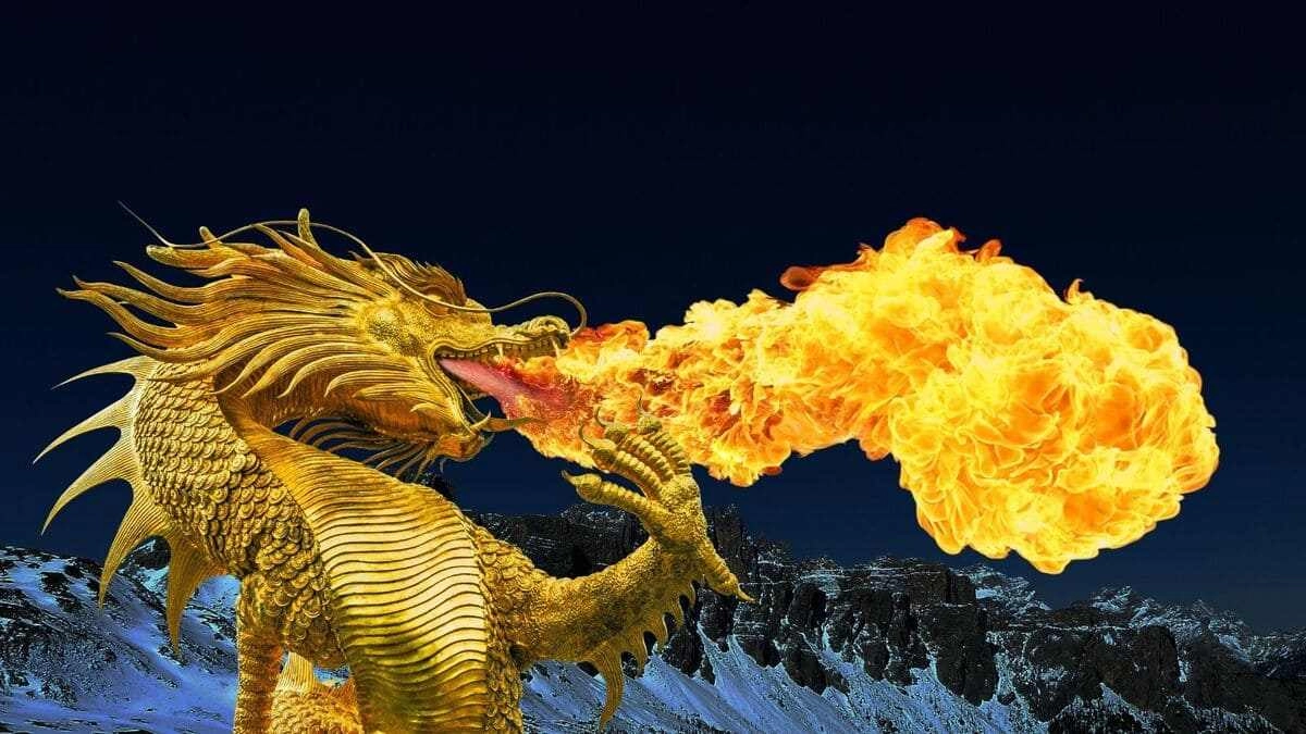 Hình nền đẹp rồng cuốn hút trong từng ánh lửa