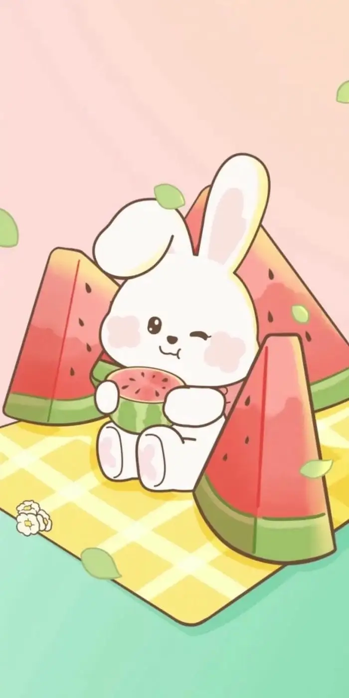 Ảnh nền thỏ cute mềm mại tinh nghịch dễ mến
