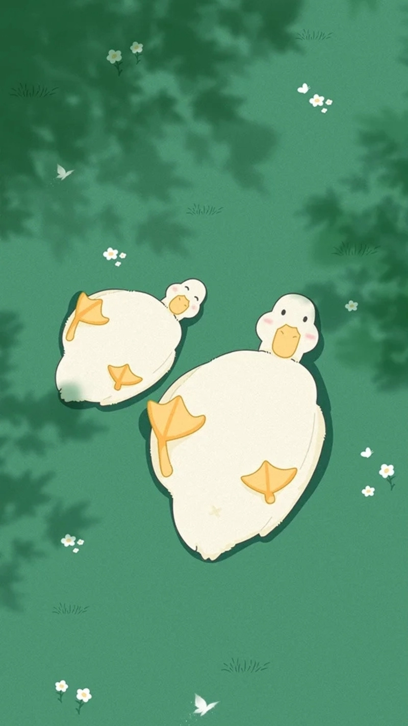 Hình nền con vịt vàng cute dịu dàng đầy sức sống