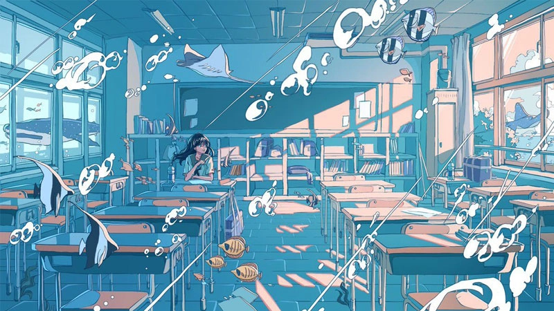 Hình nền màu xanh dương nhạt mang lại cảm giác bình yên