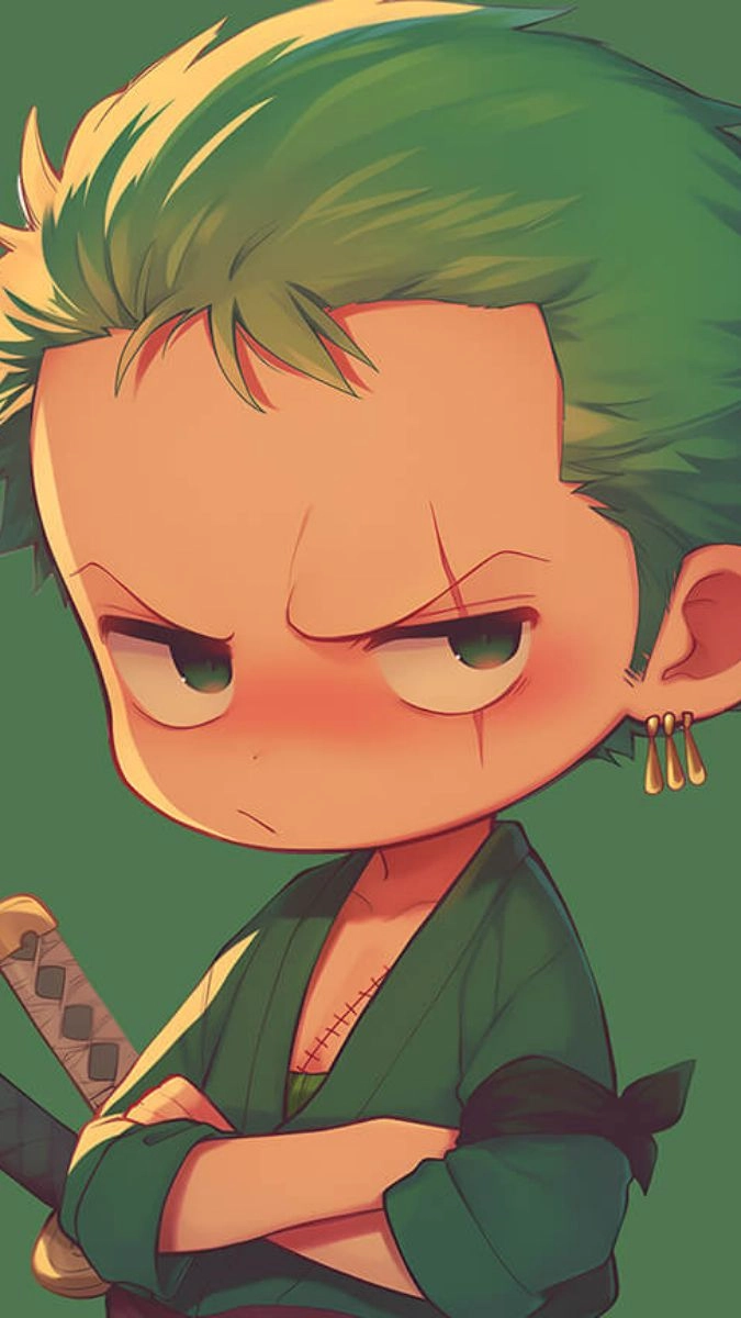 Zoro chibi dễ thương làm nền điện thoại xinh