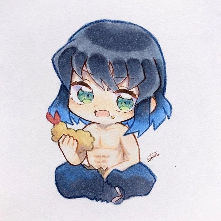 Hình nền Inosuke chibi phong cách chibi cho fan KnY