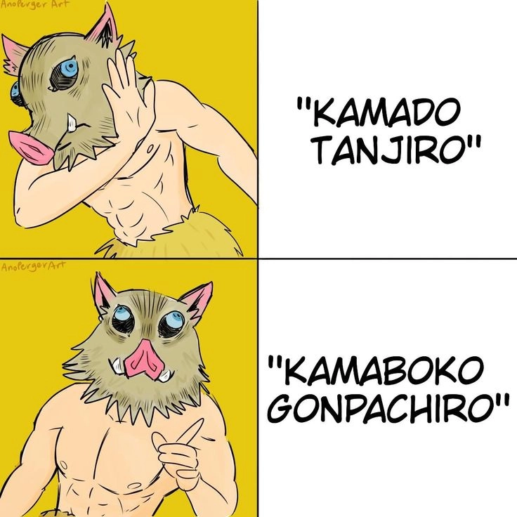 Demon Slayer Inosuke meme Inosuke trong meme bá đạo