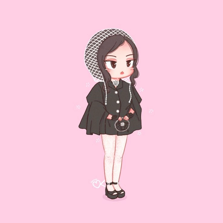 Ảnh chibi Jennie phong cách dễ thương cá tính