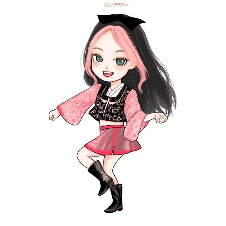 Vẽ Jennie Blackpink phiên bản chibi đáng yêu