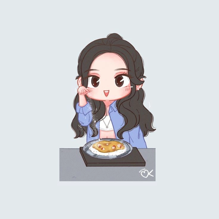Ảnh Jennie Blackpink chibi với phong cách cute