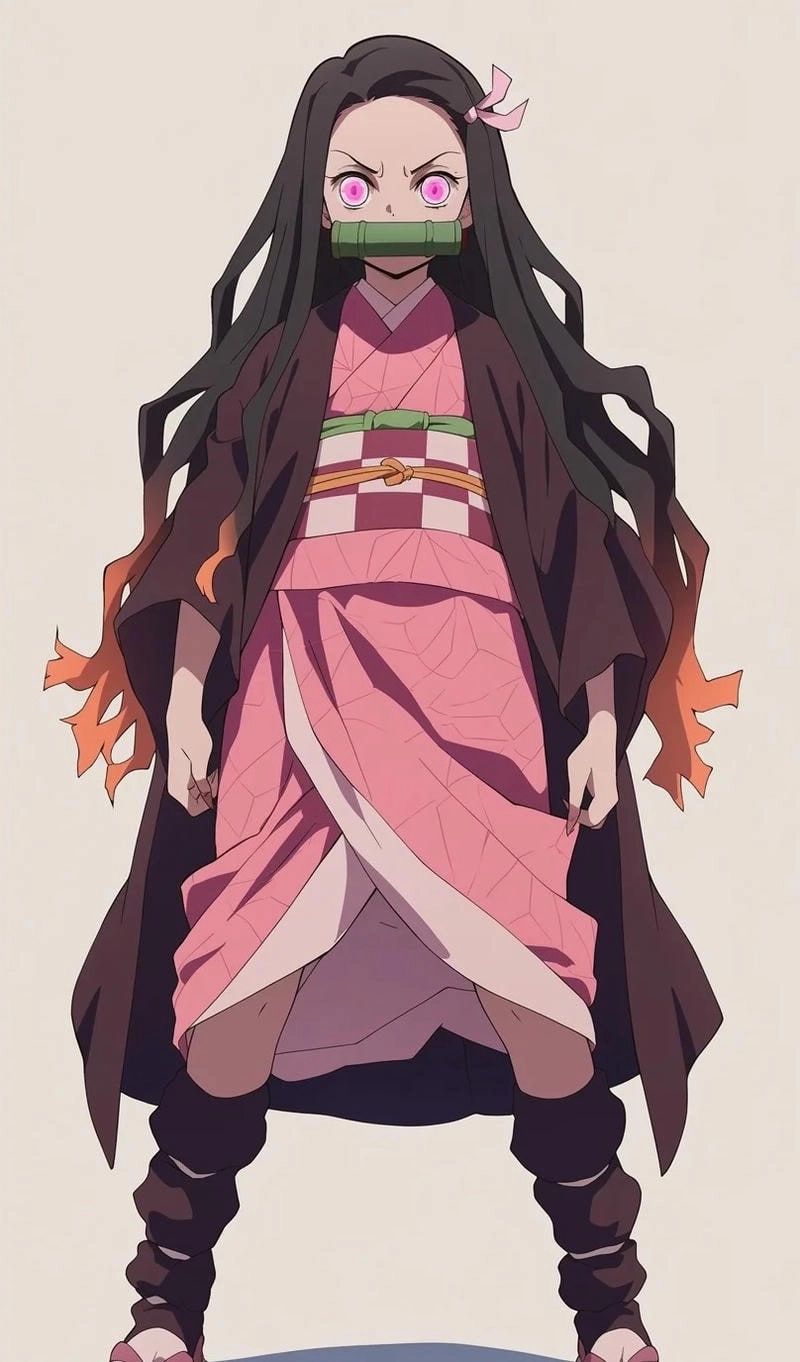 Anime Kamado Nezuko nét vẽ sống động của cô gái quỷ