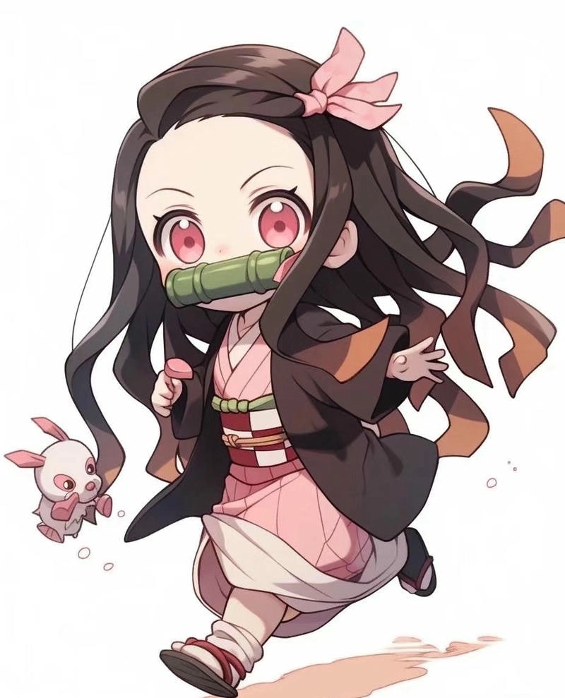 Hình ảnh Nezuko cute nụ cười ngọt ngào của cô gái quỷ
