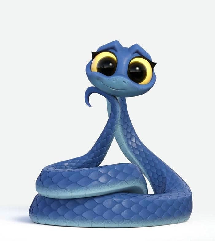 Chibi rắn phiên bản hoạt hình dễ thương ngộ nghĩnh