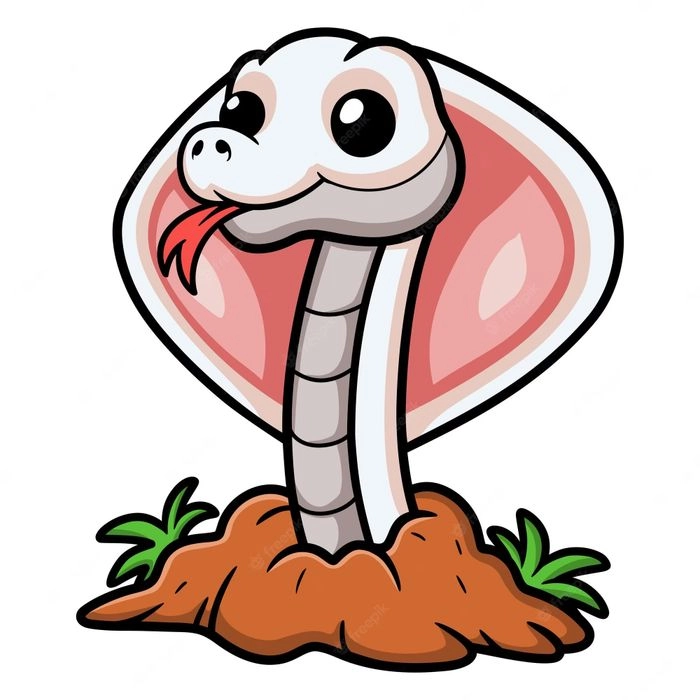 Hình rắn chibi cute biểu cảm ngộ nghĩnh vui nhộn