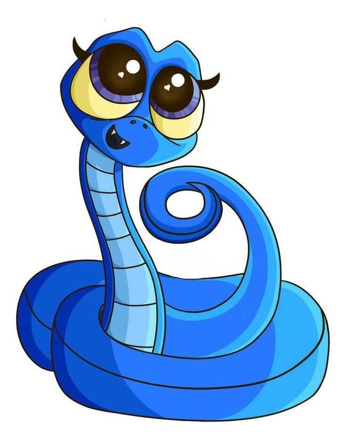 Cách vẽ rắn chibi chi tiết dễ thực hiện