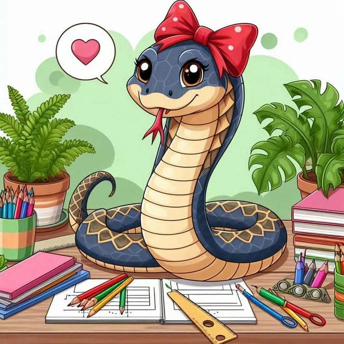 Hình ảnh con rắn chibi cute phong cách sinh động