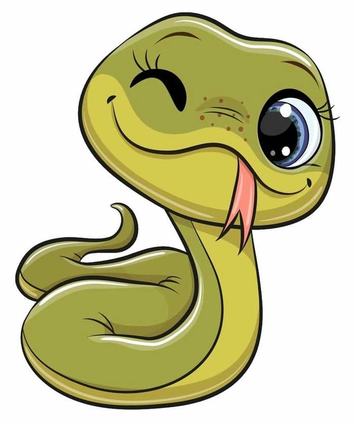 Con rắn chibi tết biểu tượng may mắn năm mới