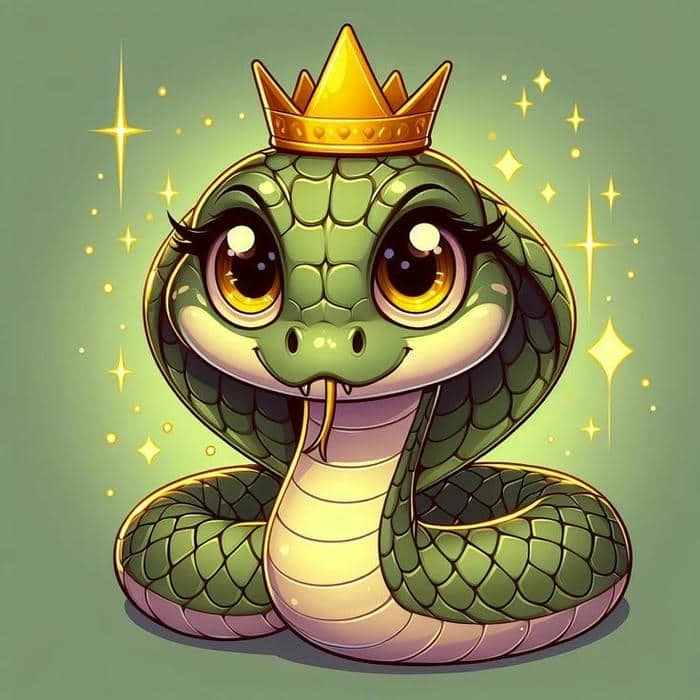 Hình con rắn chibi dễ vẽ phong cách đơn giản