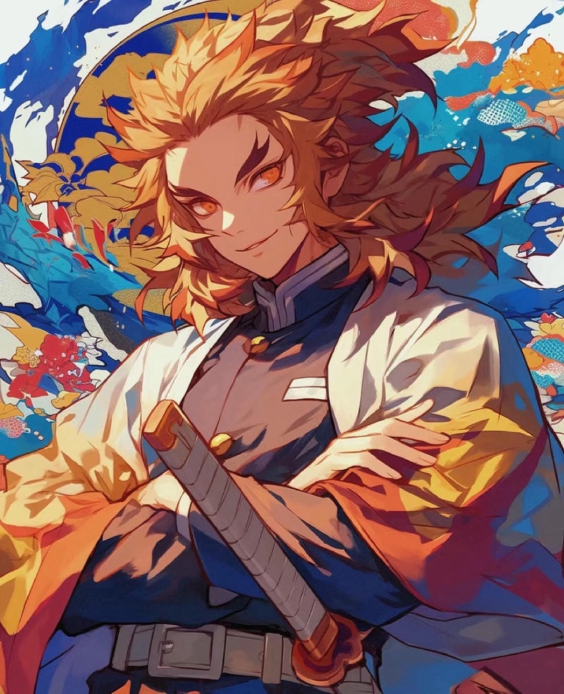 Rengoku Kyojiro Viêm Trụ rực cháy trong Kimetsu Yaiba