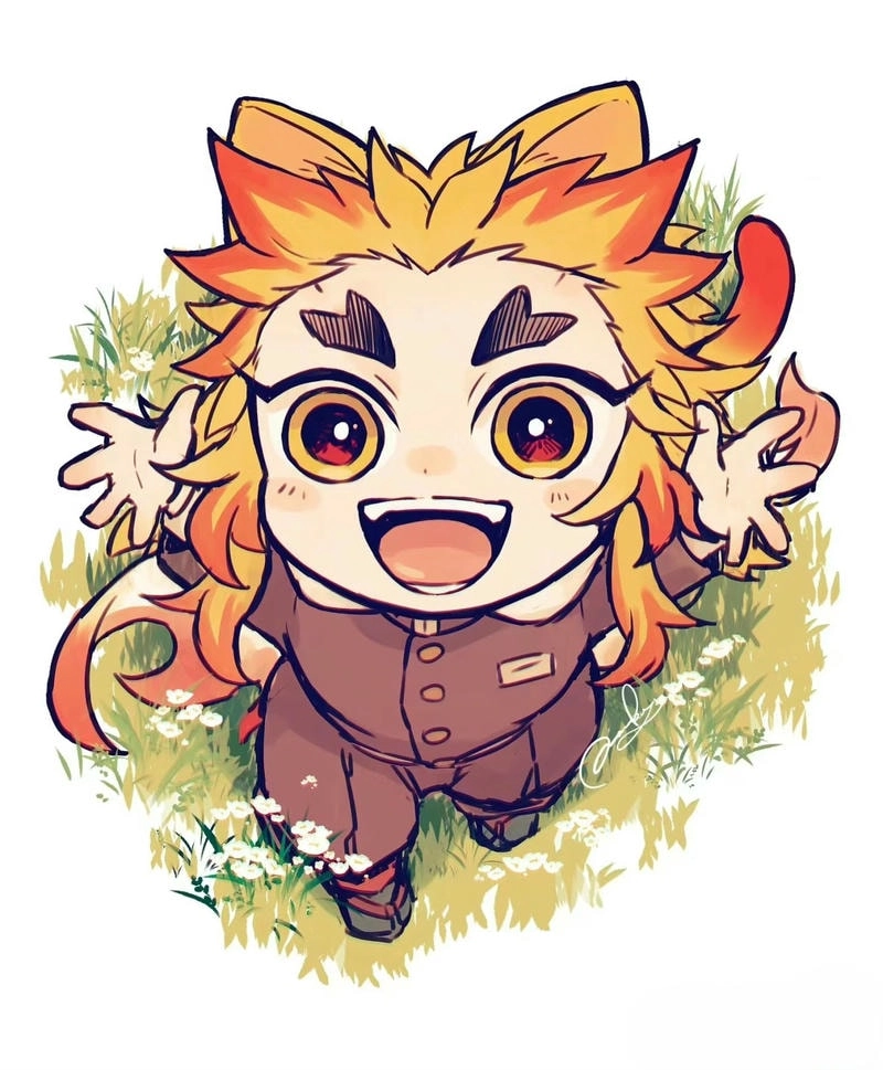 Rengoku Kyoujurou chibi Viêm Trụ nhỏ bé đầy cuốn hút