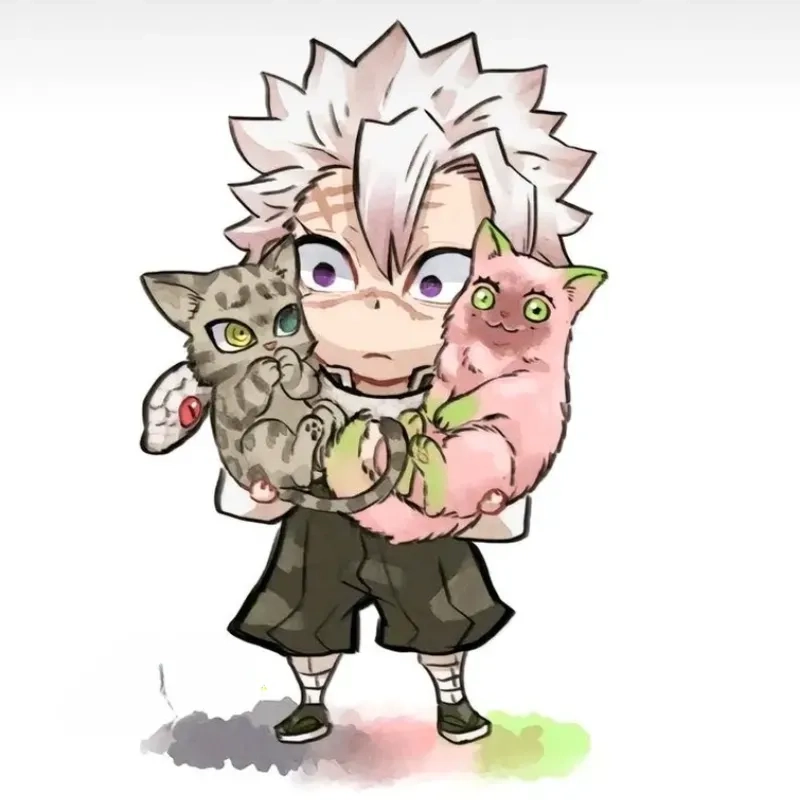 Hình Sanemi chibi Phong Trụ trong phong cách tí hon