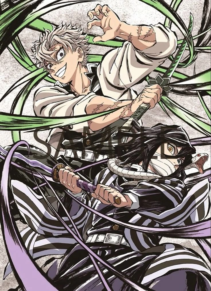 Iguro Obanai x Sanemi tình đồng đội trong Demon Slayer