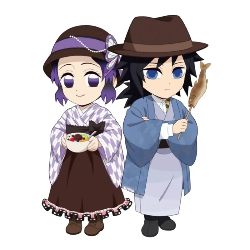 Tomioka Giyuu và Shinobu chibi cute cặp đôi tí hon