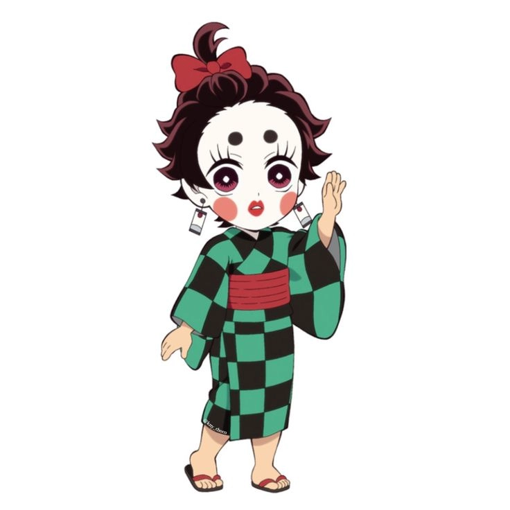 Kamado Tanjiro chibi cute nét vẽ ngộ nghĩnh KnY